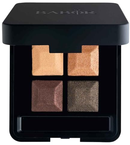 BABOR MAKE UP Eye Shadow Quattro, Vierer-Lidschatten Palette, aufeinander abgestimmte Nuancen, seidenmatt & glänzend, leicht verblendbar, 4 g