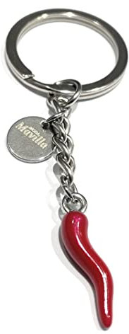MODA MavillA Porte-clé caramantique pour toute occasion acier idée cadeau, rouge, Portachiave scaramantico