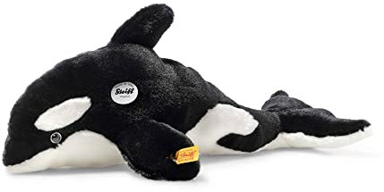 Steiff 067525 Ozzie Orca - 37 cm - Kuscheltier - schwarz/Weiss, Meteroite