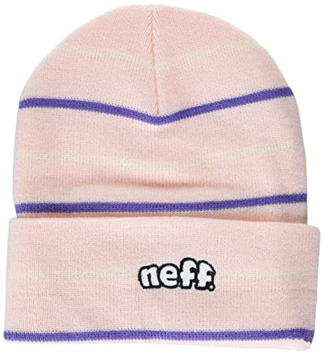 Neff Herren Waldo Beanie-Mütze, Hellrosa/Streifen, Einheitsgröße