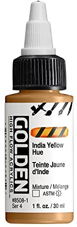 Golden : High Flow : Acrylic Paint : 30ml (1oz): India Yellow Hue : S4