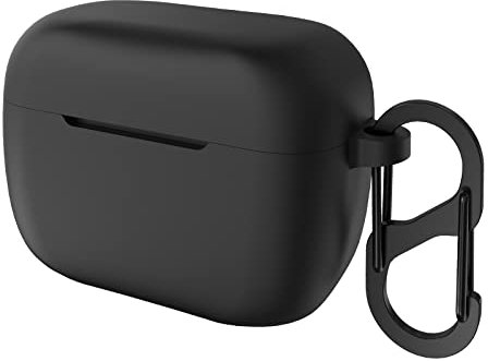 Geekria Silikon-Schutzhülle kompatibel mit Sennheiser CX 400BT True Wireless Ohrhörer, Kopfhörer-Skin Cover, Schutzhülle mit Schlüsselanhänger-Haken, Ladeanschluss zugänglich (schwarz)