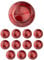 12x Sottopiatti con Bordo PUNTINATO Colore lucido Bordo a palline Tondo diametro 33 cm Natale cenone sotto Piatto Natalizio Capodanno Natale Cena Aperitivo Rosso, Oro, Argento (Rosso)