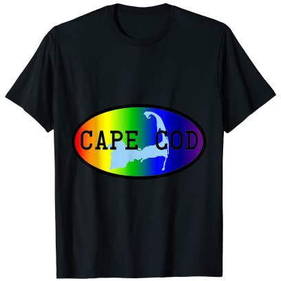 Cape Cod Rainbow Gay LGBTQ Pride T-Shirt Karte Silhouette T-Shirt