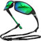 MEETSUN Polarisierte Sport-Sonnenbrille für Herren Damen Fahren Radfahren Angeln Sonnenbrille UV400-Schutz,schwarzer Rahmen - grün Spiegelgläse