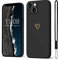 Mitetabo für iPhone 14 Hülle,Handyhülle iPhone 14 Gold Liebesherz Mädchen Case Weich Silikon Slim Stoßfest Kratzfeste Süßes Gold Love Schutzhülle für iPhone 14 6.1 Stern schwarz