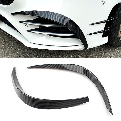 HOCAH Paraurti Anteriore Auto Splitter Laterale Fendinebbia Griglia Presa d'Aria Coperchio Presa d'Aria per Mercedes Benz Classe A W177 A180 A200 2019-2023, Accessori Esterni,Carbon Fiber Look