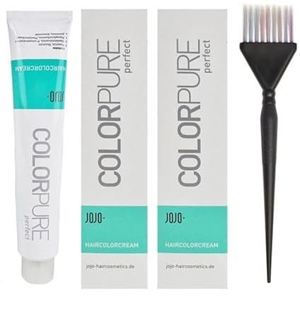 Colorpure Haarfarbe 3x 100ml + Färbepinsel spezial (7.1)