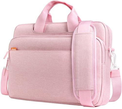 JETech 15 15.6 16 Inch Laptop Bag Case, Waterproof Slim Computer Sleeve Cover Compatible with MacBook Air/Pro 15/16, Surface Book 3/2 15, Dell Inspiron 15.6, HP Pavilion 15.6 (Pink)