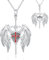 CUOKA MIRACLE Engelsflügel Halskette Gothic Angel Wings Kette Schutzengel Flügel Kette 925 Sterling Silber Retro Glaube Kreuz Anhänger Amulett Schmuck Geschenk für Männer Frauen