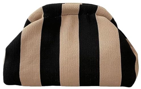 GSenhui Straw Clutch Purses for Women Crochet Handbags Woven Dumpling Clutch Bag Stripes Beach Bag