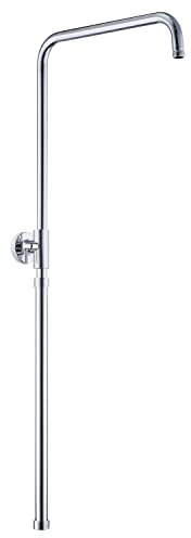 JOHO Colonne de douche en acier inoxydable Barre de douche réglable en hauteur avec longueur réglable de 69 à 111 cm - Chromé
