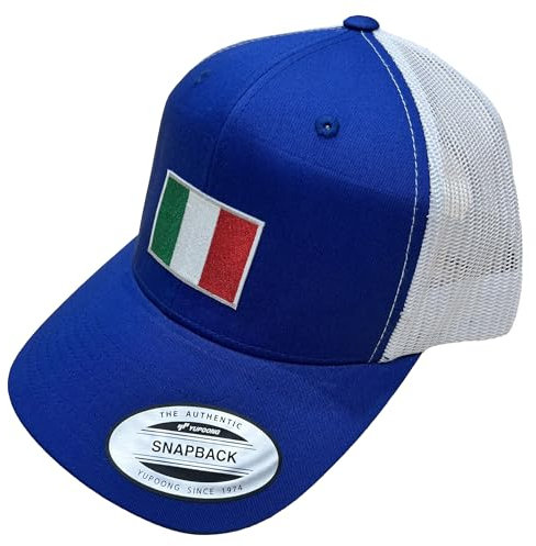 Printbox Originals Italy Cap, Italy Flag Embroidered Mens Trucker Cap, Italia World Cup Euro Soccer Football Gameday Black, Black, One size