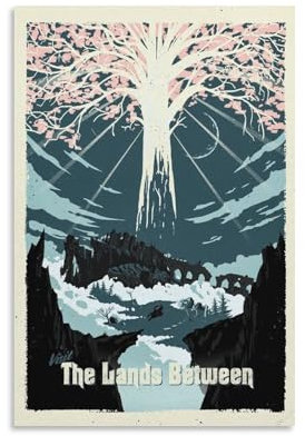 The Lands Between Elden The Ring Videospiel-Poster für Zimmer, ästhetische Leinwand, Wandkunst, Schlafzimmerdekoration, 20 x 30 cm