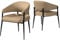 FATIVO Esszimmerstühle 2er Set Leder Küchenstühle mit Armlehne, Khaki Stühle für Esstisch Lederstuhl modern gepolsterter Design Sessel, Wohnzimmerstühle Belastbar 150 kg für Esszimmer Restaurant Cafe