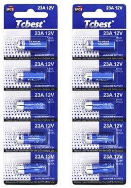 10 x Dunamis 23A A23 12 Volt Speciality Alkaline Battery AKA MN21 LRV08 - For use in Remote Controls, Wireless Doorbells, Security Systems etc (10 Pack)