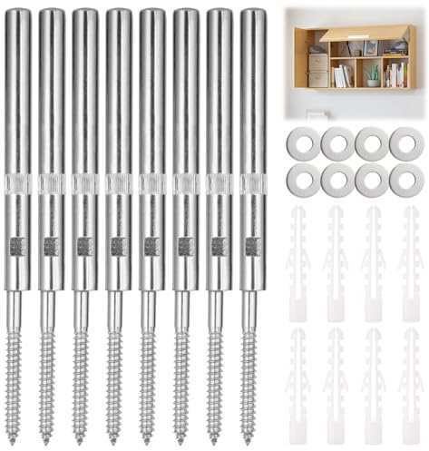 APACALI 8 Pack Floating Shelf Brackets 160mm, Silver Metal, Wall Mounted, Invisible & Heavy Duty