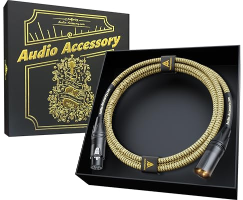 AA AUDIO ACCESSORY Gold Series Star Quad Studio XLR Cables 2M, Neutrik Connectors, 19AWG OFC, Kevlar-Reinforced Nylon Braided Handmade Microphone Cable, 100% OFC Braid and Al-Foil Shielding