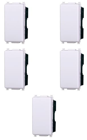 5 MODULI INTERRUTTORE 16A, BIANCO, COMPATIBILE CON VIMAR PLANA, MODULI E FRUTTI 100% COMPATIBILI, MATERIALI DI ALTA QUALITA'
