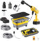 Idropulitrice a batteria, 36 bar, senza fili, con serbatoio dell'acqua pieghevole da 23 l, ugello multifunzione 6 in 1, idropulitrice portatile per auto, finestre, piscine (batteria da 3000 mAh*2)