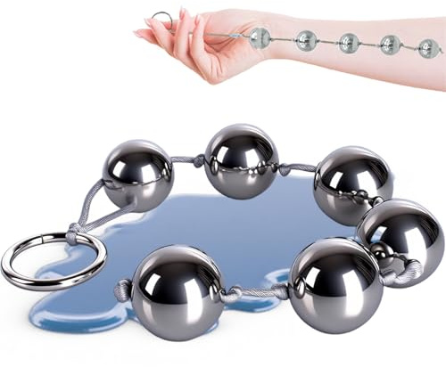 Analkugeln 25mm für Frauen Männer Analkette Buttplug Anfänger Anal Kette | 5 Anal Beads 25mm Durchmesser mit Plug - Edelstahl Liebeskugel als Analspielzeug für die Männer Frauen