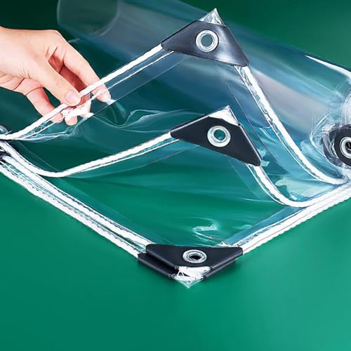 Toldo Impermeable y Transparente, Exterior PVC Lona con Ojales, Resistente a La Intemperie Lona para Muebles de Jardín, Coches, Terrazas Pabellones (Color : Claro, 420g/m²)