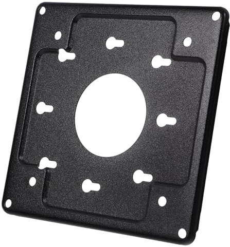 Warmhm Mini PC Monitor Mounting Bracket Metal Plate Compatible Black Rack for Desk Space Saving Home Office Installation