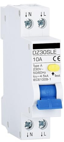 Disjoncteur Différentiel DPNL RCBO Type A 30 MA Courbe B/C RCD MCB 1P+N Protection Contre Les Fuites De Courant 10 A 16 A 20 A 32 A 40 A Calibres(B curve,16A AC220V)