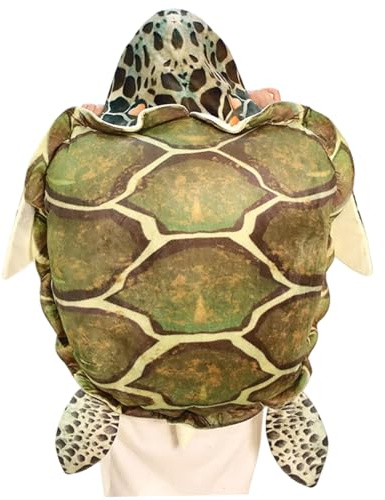 Gcroet Riesiges tragbares Schildkrötenpanzer-Kissen – weiches Plüsch-Meeresschildkröten-Kostüm für Kinder und Erwachsene, lustige Performance-Requisite, 60 cm..