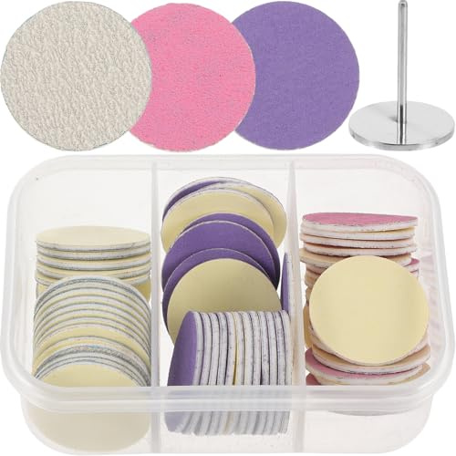ROMISBABA 60 Stück Schleifscheiben für Elektrische Hornhautentferner 25mm Schleifpads für Pediküre und Maniküre Hautschonend mit Aufbewahrungsbox für Fußpflege zu Hause und Nagelstudio