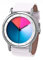 Rainbow Avantgardia Classic Unisex Quarzuhr, Armband: weißes Echtlederarmband