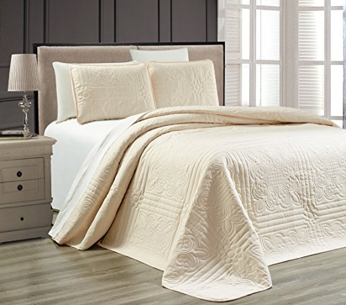 3-teiliges Tagesdecken-Set ''Stella Grande'' in Übergröße, für Queensize-Betten, geprägtes Bettbezug-Set, 276 x 254 cm