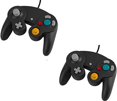 Straße Game Lot de 2 Manettes Filaire pour Nintendo Wii, Wii U et GameCube – 1,70 m – Noir