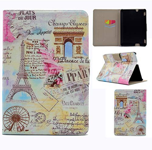 LMFULM® Case for Amazon Kindle Fire HDX 7 (3rd Generation 2013 Release Only) PU Hard Case Magnetic Leather Case Eiffel Tower Pattern Wake/Sleep Function Stand Case for Kindle Fire HDX 7