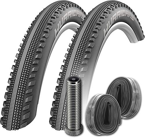 2X Schwalbe Hurricane Perf. Draht Addix 28x1,6Zoll 42-622mm 700x40C +AV Schlauch