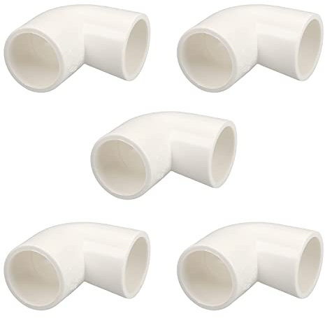 MroMax Raccordo a gomito in PVC a 90 gradi con diametro interno da 20 mm, 5 pezzi