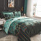 Dencalleus Geometric Printed Duvet Cover Set, Brushed Microfibre Nordic Soft Quilt Covers with Corner Ties, Double Size, Boho Bedding Sets with Zipper Closure and Easy Care Hotel Quality, Green
