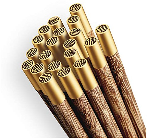 Reusable Chinese Chopsticks Wood Gift,Dishwasher Safe Chopsticks,Sushi Chopsticks,Round Wooden Chopsticks,10 Pairs Travel Bulk Chopsticks B