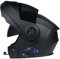 CNNGU Klapphelm Motorradhelm, Bluetooth Integralhelm, Mit Doppelvisier, ECE Genehmigt, Hochfeste Schale, Atmungsaktiv Und Bequem, Für Erwachsene, Frauen Und Männer