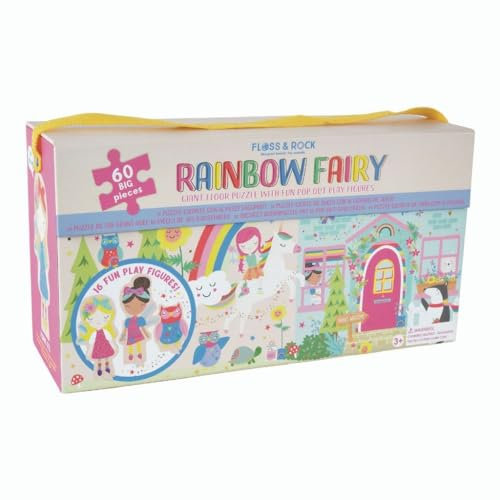 Floss & Rock 60 Teile Riesiges Bodenpuzzle mit Pop Out Figuren Rainbow Fairy 43P6368