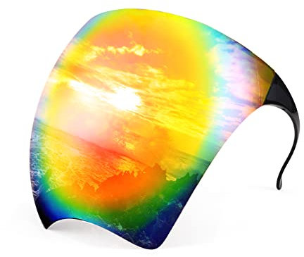 FEISEDY Vollgesichtsschutz Sonnenbrille Futuristisch Visier Verspiegelt Schnell Brille Ganzes Gesicht Schild mit UV400 Schutz für Damen Herren Alien Space Kostüm B2781