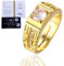 Halukakah D Color 1.0 ct Herren-Moissanitring Griechischer Schlüssel,1 Karat Laborgewachsender Diamant mit Zertifikat,18k Goldplattiertes Sterlingsilber,Verstellbare,für Ehemann,Freund,Geburtstag