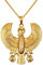 Männer Halsketten Ägyptischer Horus Vogel Falke Holding Ankh Anhänger Gold Farbe Stahl Vogue Hip Hop Modeschmuck