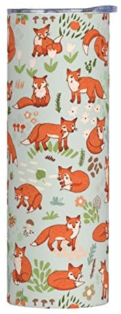 Makachen Fox Stainless Steel Vacuum Insulated Coffee Tumbler Cup Travel Mug 20 OZ For Home, Office, Sport, Party, Gifts