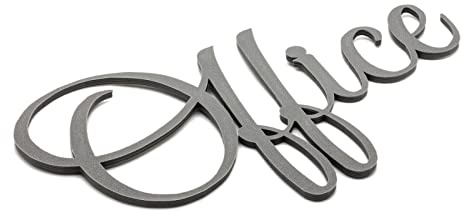 Office Türschild Schriftzug Firma Name Wandschild Selbstklebend Grau