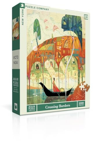New York Puzzle Company - Victo Ngai Crossing Borders - 1000 Piece Jigsaw Puzzle for Adults by Victo Ngai
