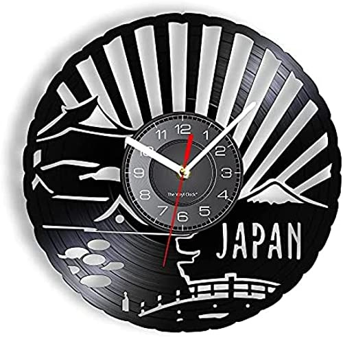 AVJERA Wanduhren, von der japanischen Kultur inspiriert, Retro-Vinyl-LP-Wanduhr, japanischer Stil, Heimdekoration, zum Aufhängen, Kunsthandwerk, Geschenk für Reisende