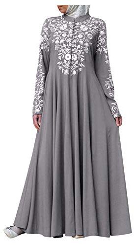 callmo Frauen Kleid Muslimisches Zweiteilige Muslimisches Langes Kleid mit Hijab Lose Damen Muslim Roben Gebet Abaya islamische Robe Islamische Gebetskleidung Fledermaus Ärmel Kapuze Muslimische Robe