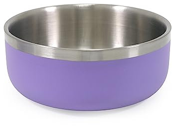 Rosewood Premium Double-Wall Stainless Steel Pet Food Bowl 1200ml - Lilac