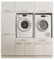 LAUNDREEZY 2x Waschmaschinenschrank, Mehrzweckschrank und 3x Schrankaufsatz, Weiß - Waschmaschinen-Überbauschrank TÜV-zertifiziert mit viel Stauraum - Wäscheraum, 185 x 200 x 67,5 cm (B/H/T)
